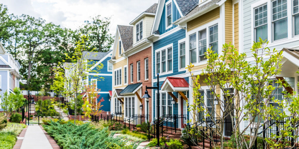 Row of Colorful, Painted Houses